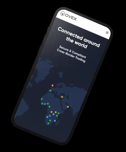 Cellphone with ovex website on screen
